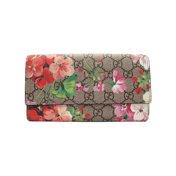 Gucci Continental Long Bifold Wallet GG Blooms - Picture 1 of 5